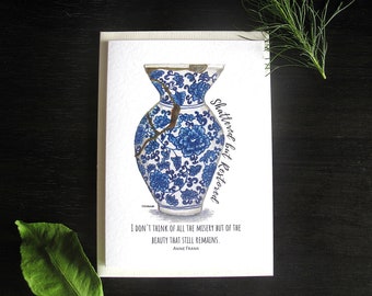 Inspirational Greeting Card, Handmade Greeting Card, Vase Greeting Card