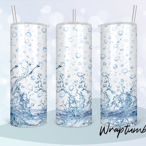 Water Splash Holidays Feast Mode 20oz Skinny Tumbler Liquor Beverage Party Boire de l’eau fraîche Drop Texture Sublimation designs Template