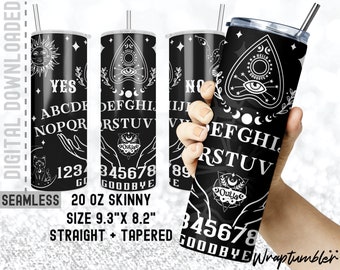Bicchiere Ouija Board da 20 once PNG: design mistico di Halloween (download digitale)