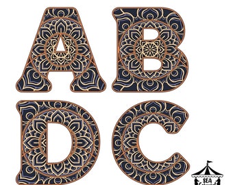 Download Mandala Letters Svg Etsy