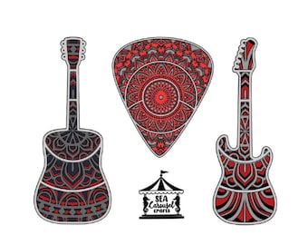 Download Mandala Guitar Svg Etsy