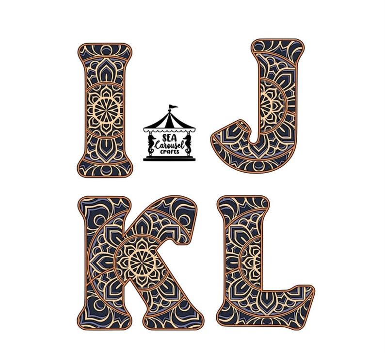 Download Art Collectibles Clip Art Digital Art Layered Paper Art 3d Alphabet Svg Abc Cricut Art 3d Monogram Letters Shadowbox Cricut Art Alphabet Mandala Svg
