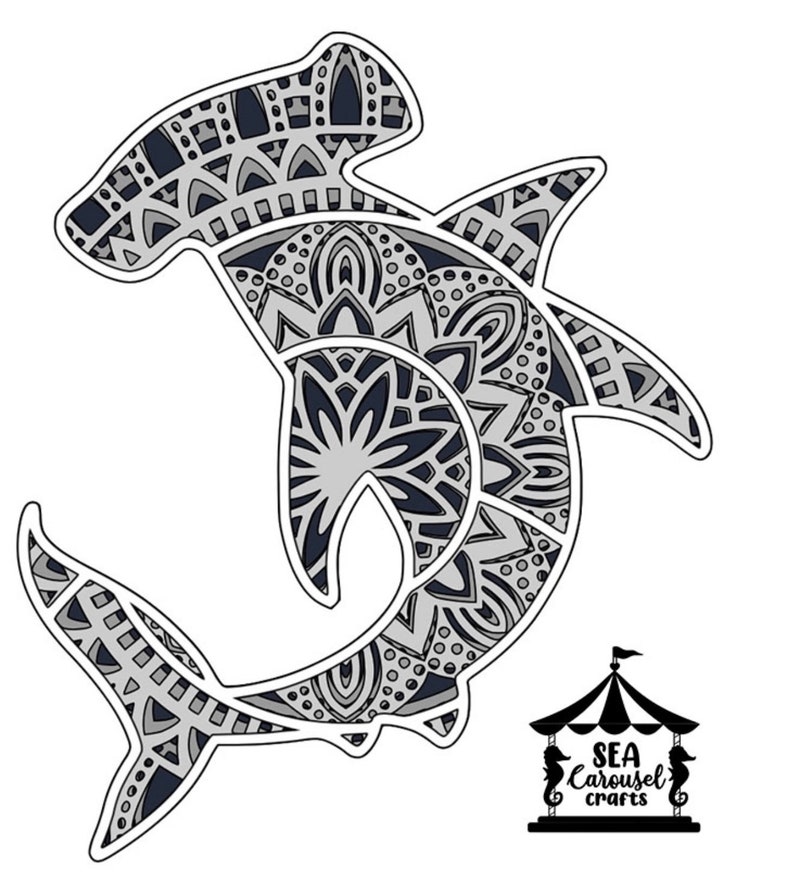 Download 3d Paper Art Layered Paper Art Shadowbox Cricut Art Shark Svg Ocean Art Hammerhead Shark Mandala Svg Cricut Paper Art Clip Art Art Collectibles 40kilovinyli Pl