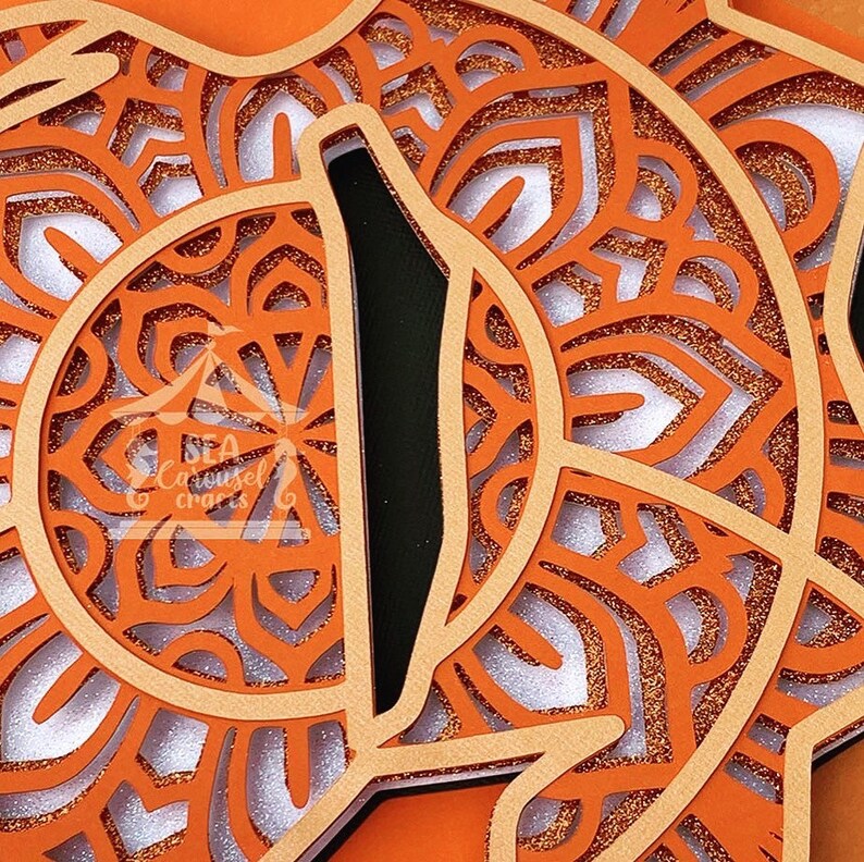 3D Paper Art Layered Paper Art Ocean SVG Art Clown Fish Mandala SVG Cricut Paper Art 3D Clown Fish Shadowbox Clown Fish SVG
