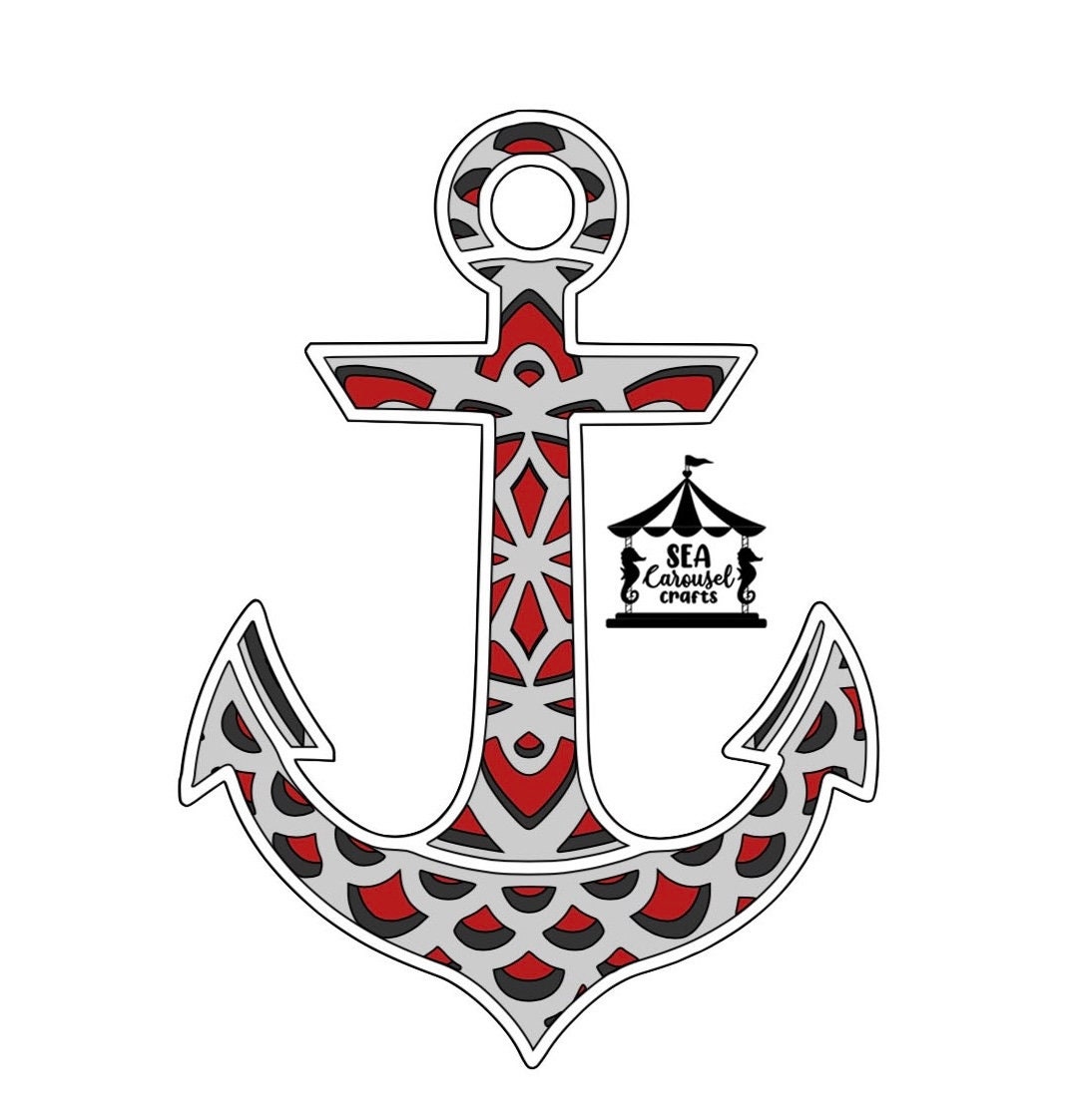 Anchor 3D Mandala SVG Anchor SVG Digital Art Cricut Paper | Etsy
