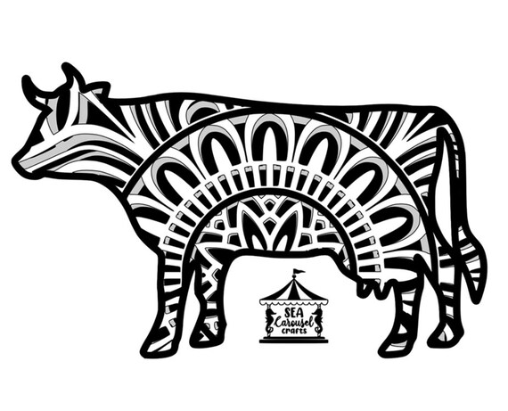 Download Cow Mandala Svg 3d Paper Art Farm Country Cricut Paper Etsy