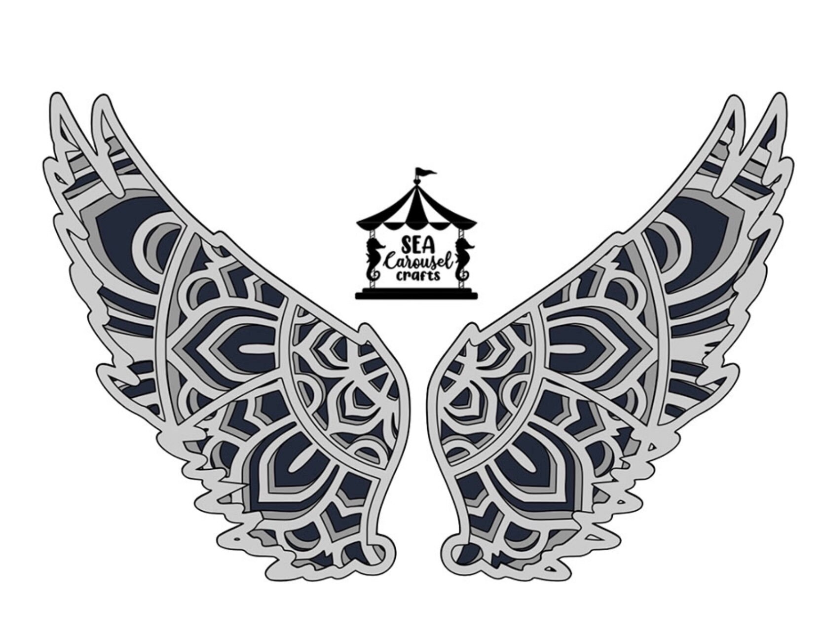 Download Angel Wings Mandala SVG / 3D Paper Art / Digital Art ...