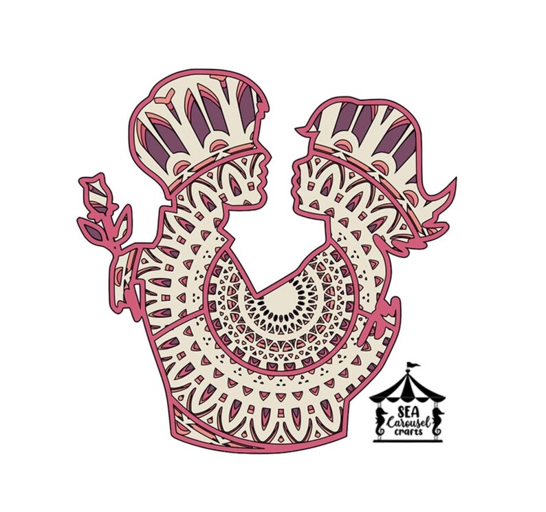 Download Clip Art Cricut Paper Art The Rose Kiss Svg Flower Layered Paper Art Shadowbox Cricut Art Couple Svg 3d Paper Art Nature Art Collectibles