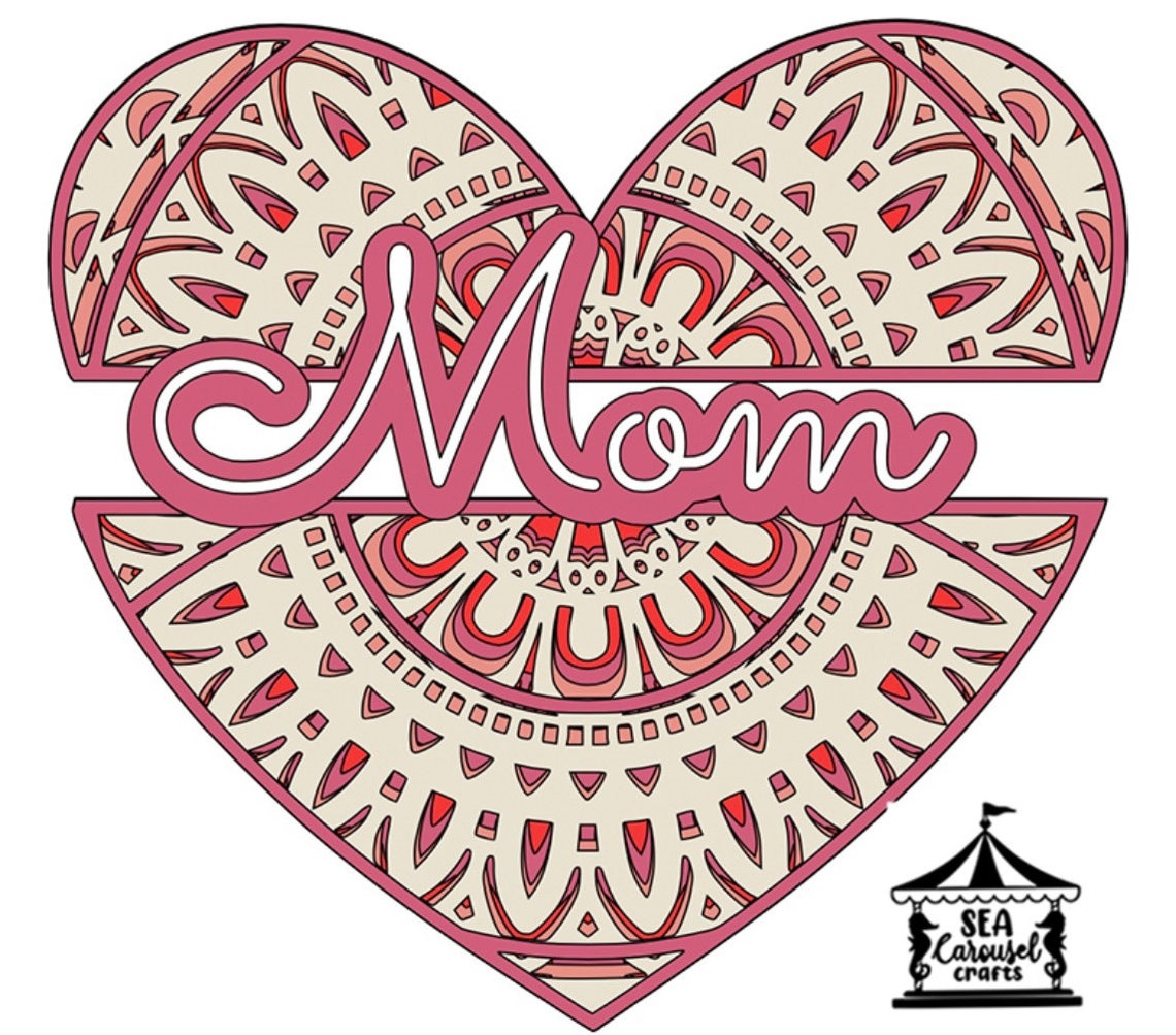 Mom mandala ii svg 3d paper art heart art digital art  etsy Mom mandala ii svg 3d paper art heart art digital art  etsy