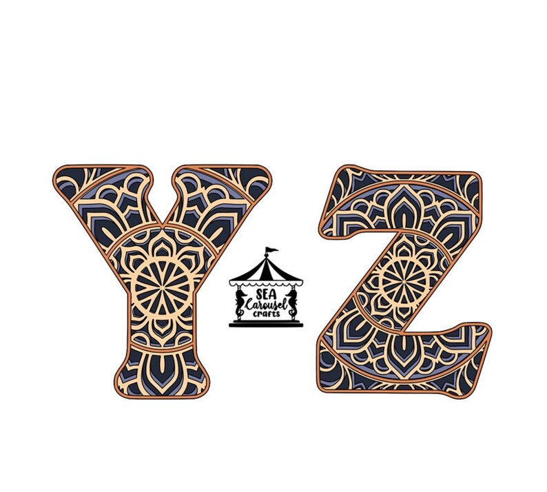 Download Art Collectibles Clip Art Digital Art Layered Paper Art 3d Alphabet Svg Abc Cricut Art 3d Monogram Letters Shadowbox Cricut Art Alphabet Mandala Svg