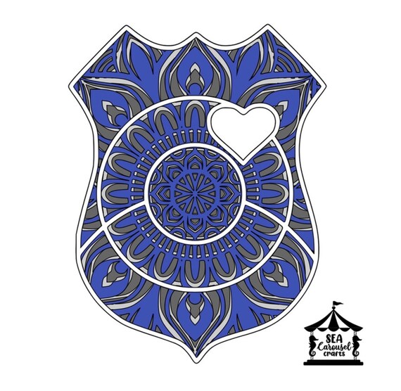 Download Police Badge Mandala Svg 3d Paper Art Police Svg Digital Etsy
