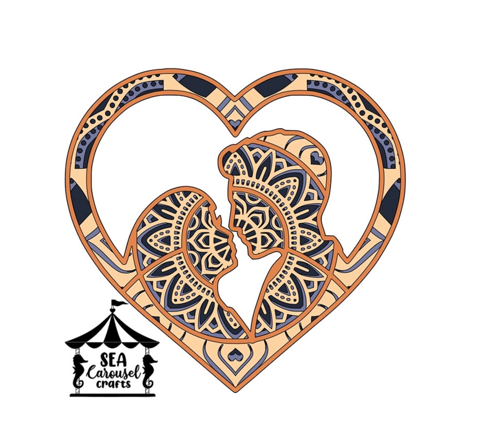 Download Couple Love Heart Svg 3d Paper Art Heart Art Digital Art Etsy