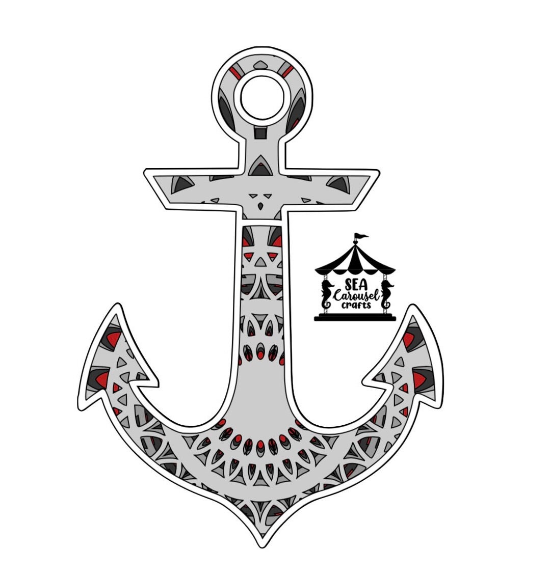 Anchor 3D Mandala SVG Anchor SVG Digital Art Cricut Paper | Etsy
