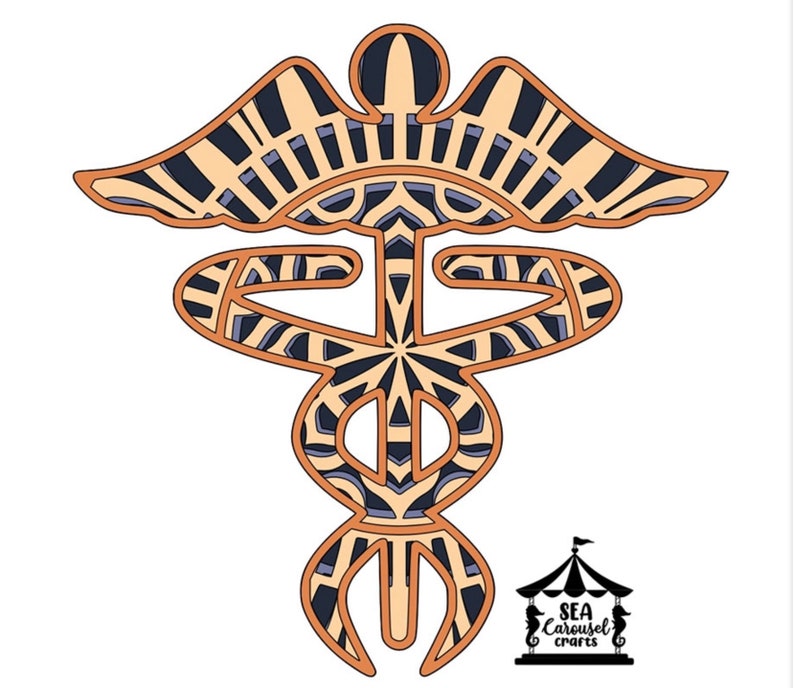 Clip Art Shadowbox Art Medical 3d Paper Art Doctor Medical Symbol Mandala Svg Cricut Paper Layered Paper Art Doctor Svg Nurse Svg Art Collectibles