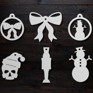 Personalized Christmas Ornaments DXF and SVG Files 40 Design Bundle