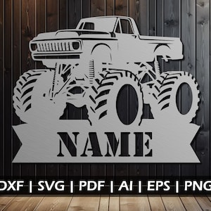 Monstertruck Vorlage Dxf SVG Eps Ai Pdf Png-Dateien - Digital Download - Plasmen Laser CNC Fräsen Cricut Schnitt-Datei (en) - Nur Datei (en)!