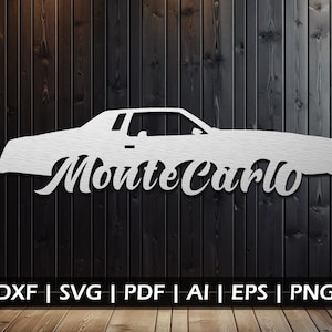 モンテカルロ デザイン DXF、SVG、EPS、AI、PDF、PNG ファイル - デジタル ダウンロード - プラズマ レーザー CNC ルーティング ビニール カット ファイル - ファイルのみ!