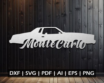 Monte Carlo Design Dxf Svg Eps Ai Pdf Png Files - Digital Download - Plasma Laser CNC Routing Vinyl Cut File(s) - File(s) Only!