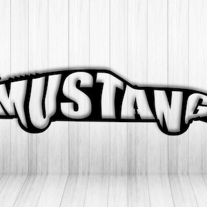 Mach 1 Mustang Ford Dxf Svg Eps Ai Pdf Files - Digital Download - Plasma Laser CNC Routing Waterjet Cut File(s) - File(s) Only!