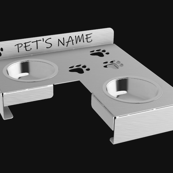 Personalized Dog Bowl Stand 2 Sizes - Dxf Svg Eps Ai Pdf Files - Digital Download - Plasma Laser CNC Waterjet Cut File(s) - File(s) Only!