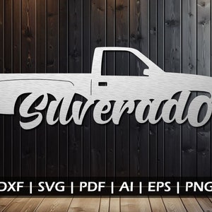 Silverado Design Dxf Svg Eps Ai Pdf Png Files - Digital Download - Plasma Laser CNC Routing Vinyl Cut File(s) - File(s) Only!