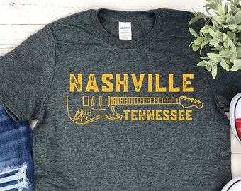 Nashville Shirt Nashville Tennessee Shirt Nashville Guitar Shirt Nashville Music Shirt Nashville TN Shirt Women's Nashville Mens Nashville