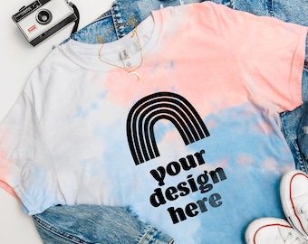 Dyenomite Tie Dye 650DR Coral Mockup, Dream T-Shirt, Flat Lay Mockup, Indie Mockup, Modern Mockup, Trendy
