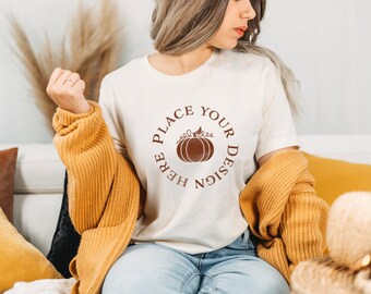 Bella Canvas 3001 mockup, Natural Shirt Mockup, natural Mockup, Fall - Halloween mockups
