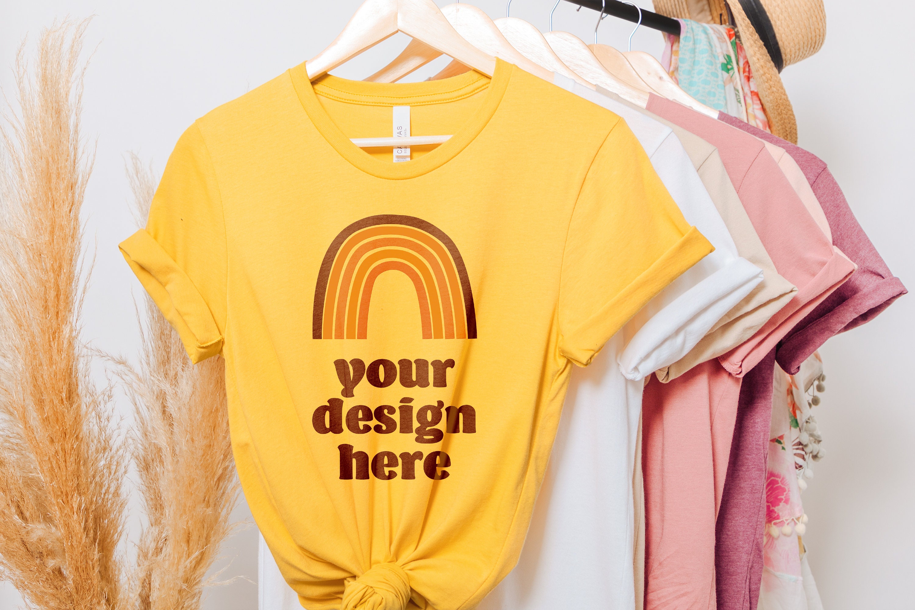 Download Bella Canvas 3001 Maize Yellow Shirt Spring Mockup Boho | Etsy