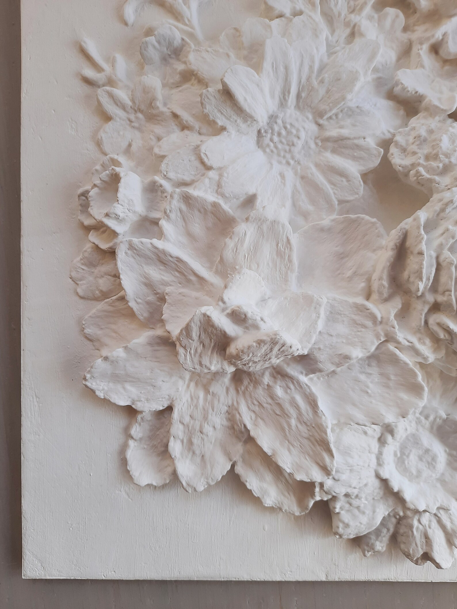 Plaster wall art plaster relief 3d plaster relief white bas Etsy