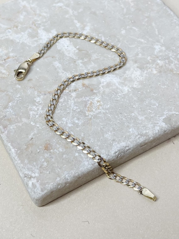 Delicate Diamond Cut Curb Chain Bracelet. 14kt Go… - image 2