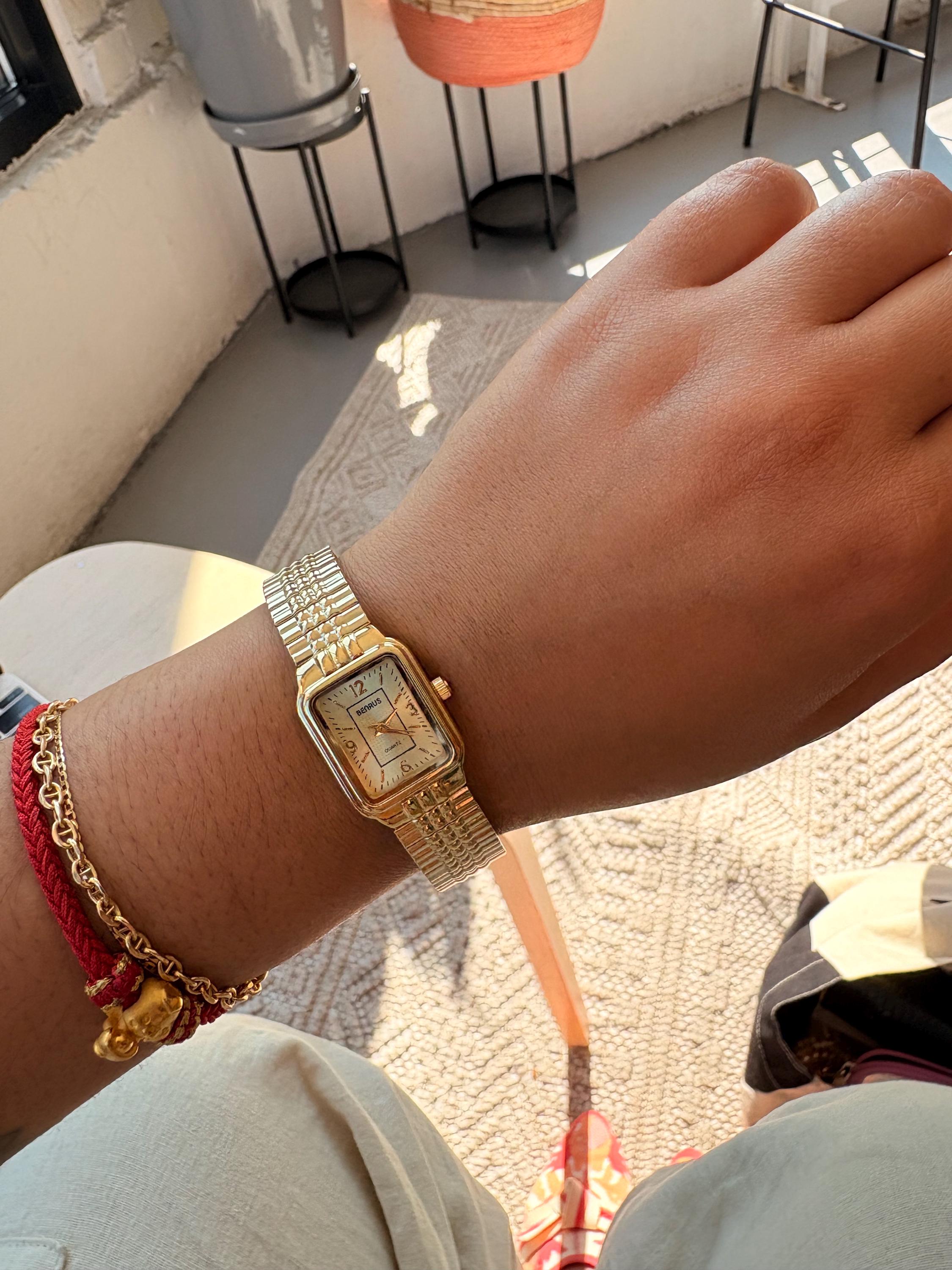 Hand Crafted Gold Tone Ladies Bracelet Watch Brand Bemrus Benrus Women Fashion 10K Gold Rolled Plated Mechanical Wind  main image 3