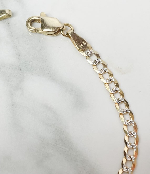 Delicate Diamond Cut Curb Chain Bracelet. 14kt Go… - image 5