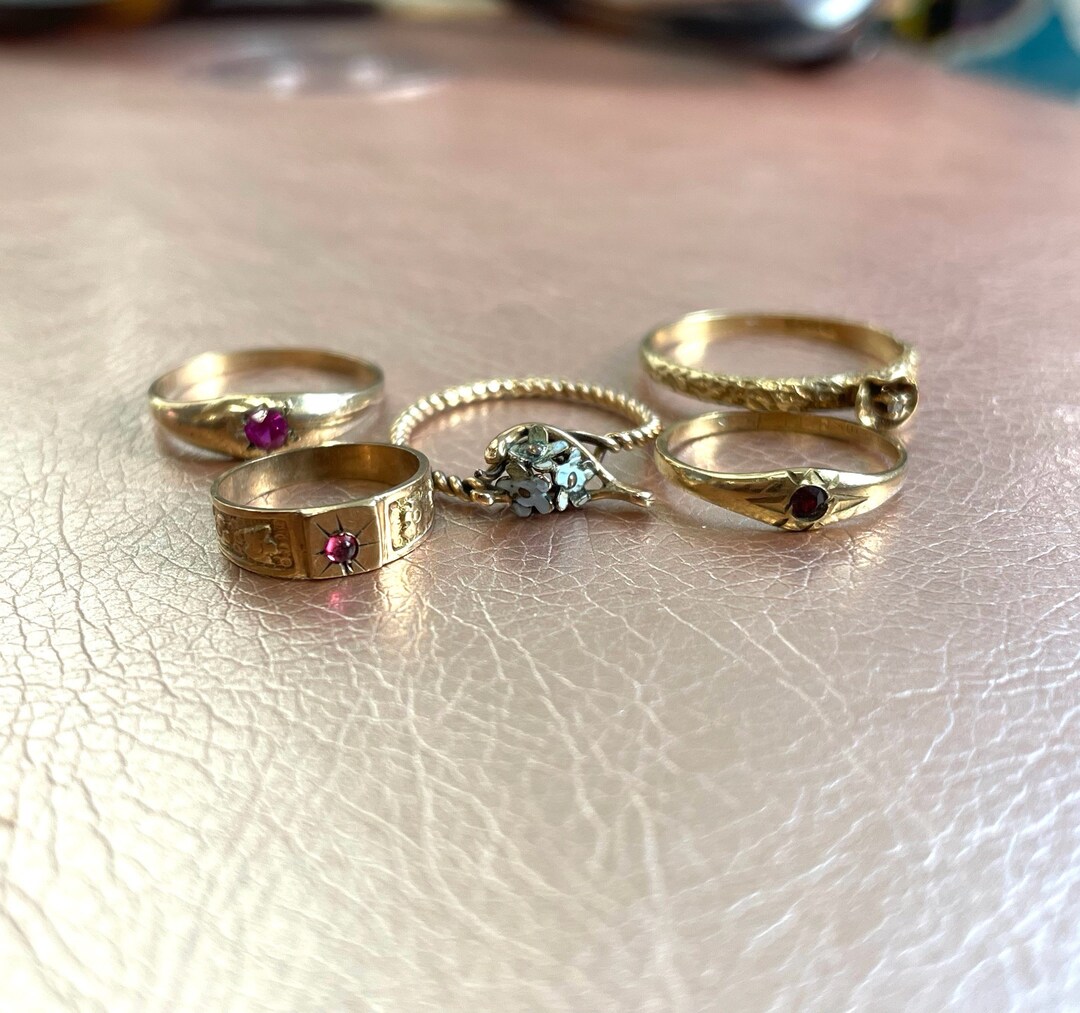 Antique 10kt Baby Rings. Victorian Baby Rings. Real Gold Baby Rings. Etsy