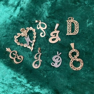 14kt Gold Initials. Initial Charms. Gold Vintage Charms.