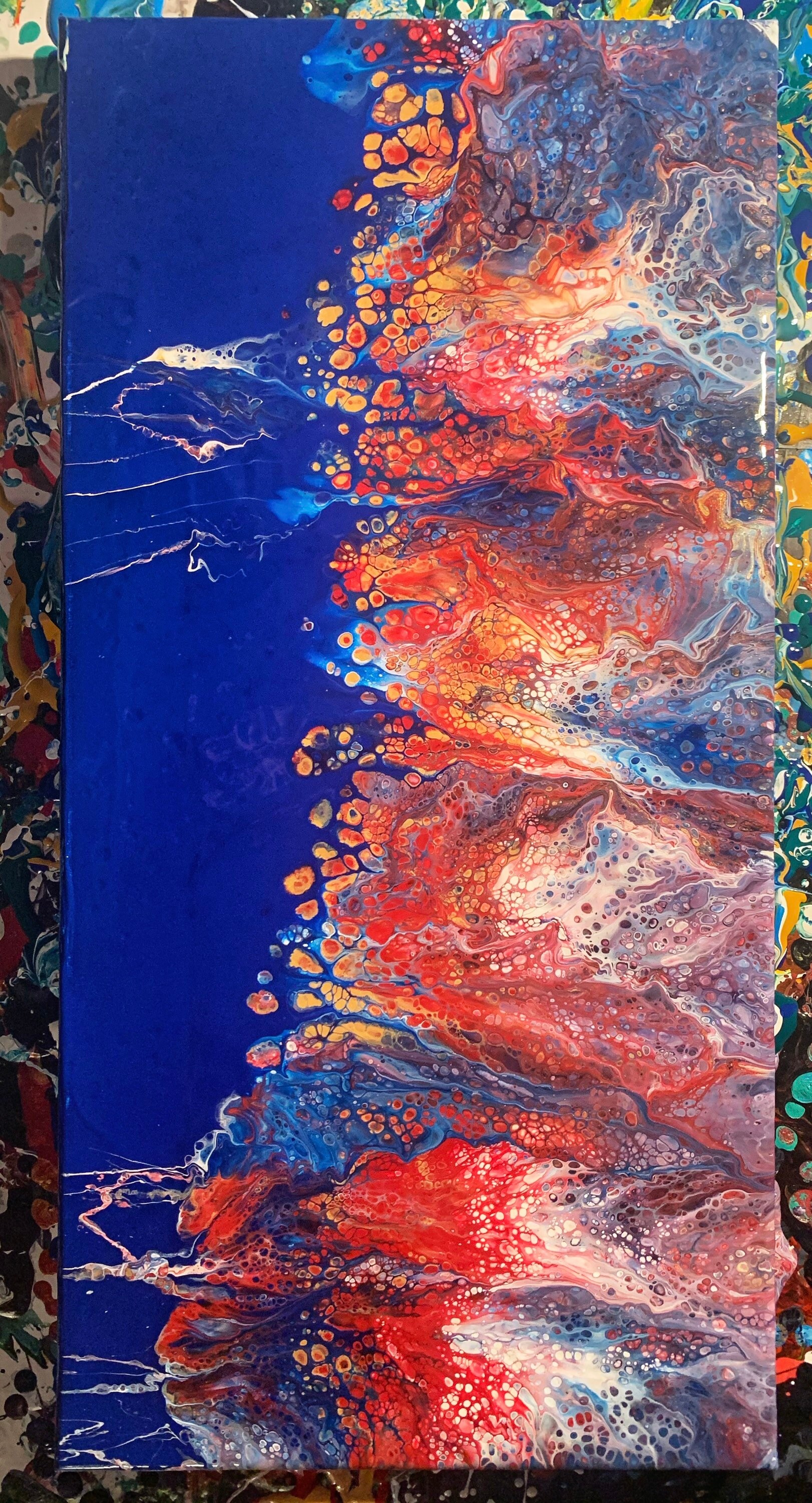 Acrylic pour painting swipe technique Etsy