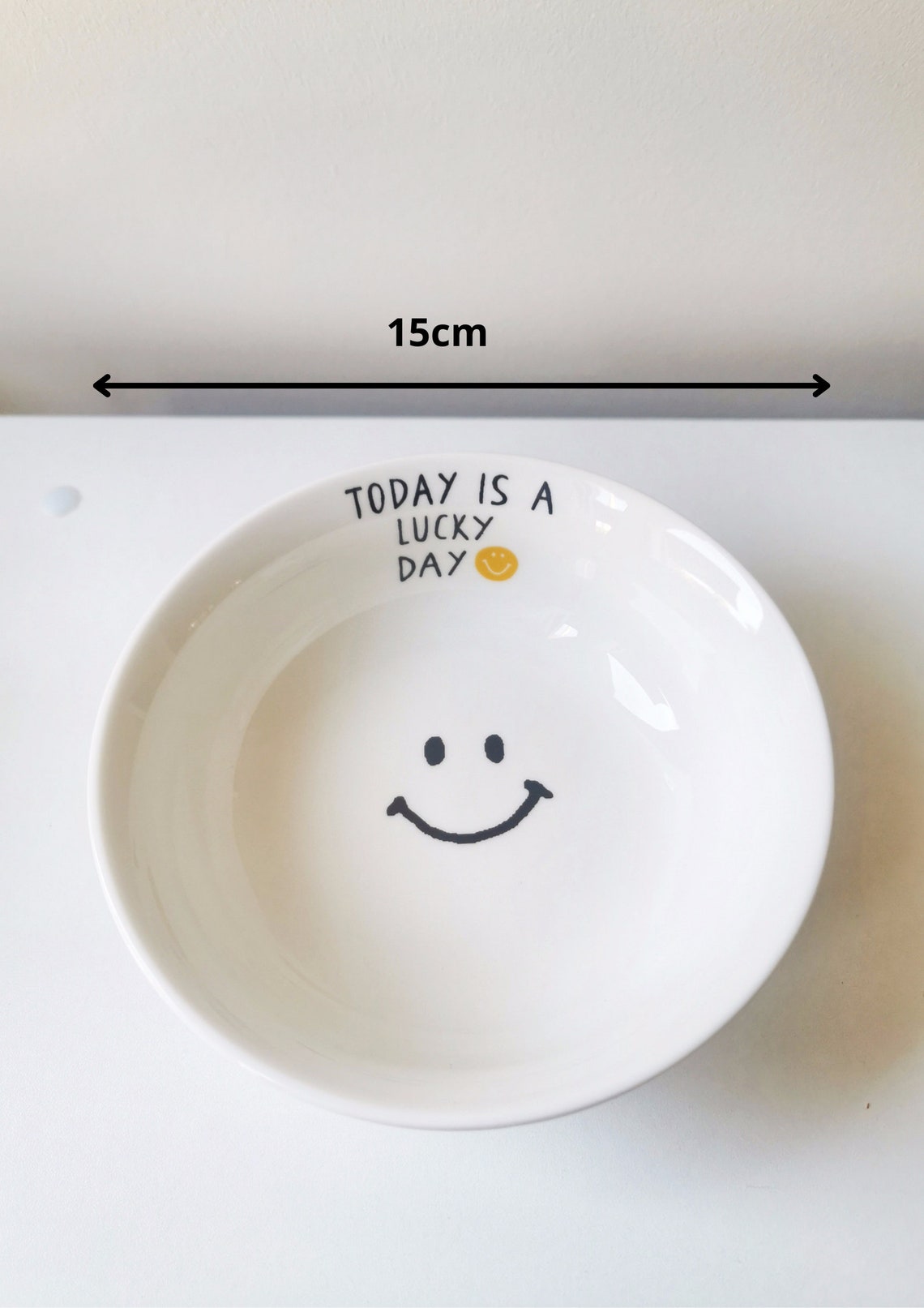 Happy Face Smiling Bowls/Today is Lucky Day Bowl/Ceramic Etsy