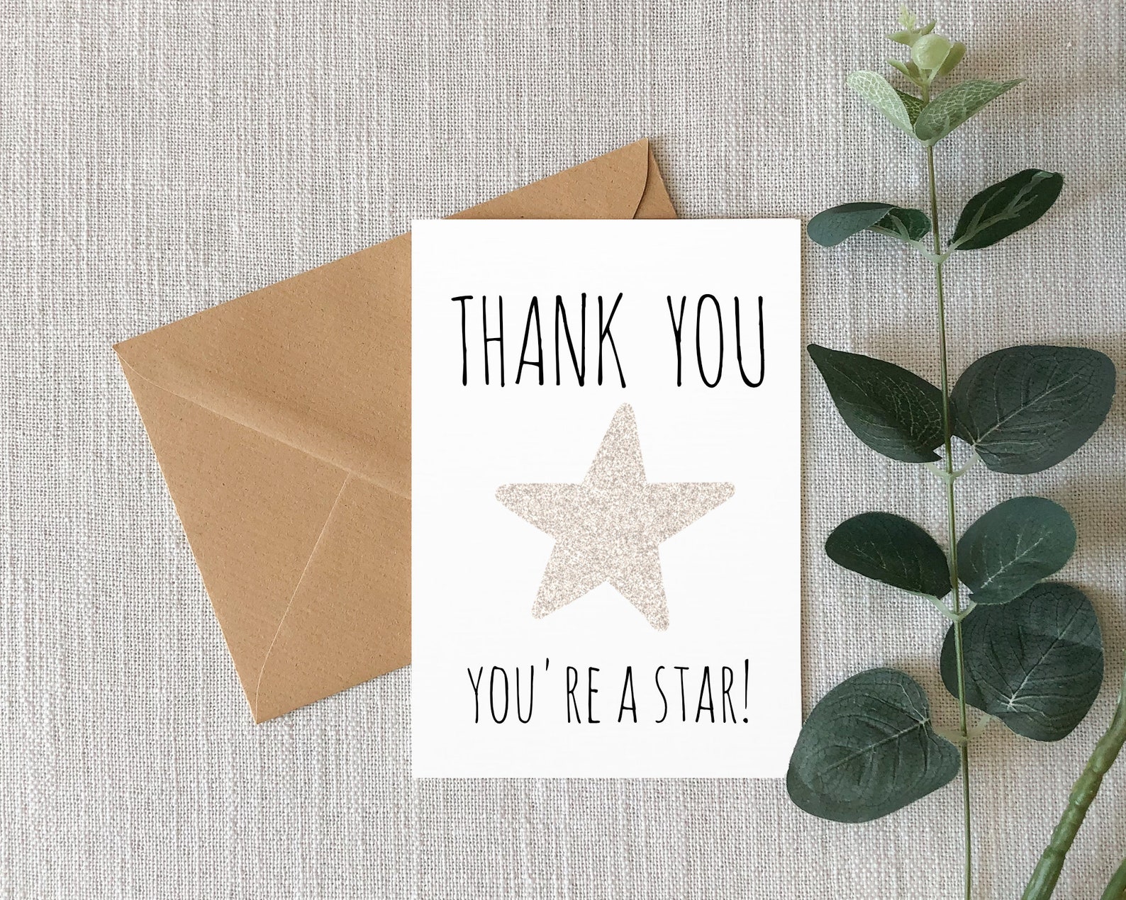 Thank You You're A Star Card Greetings Card Thank You | Etsy