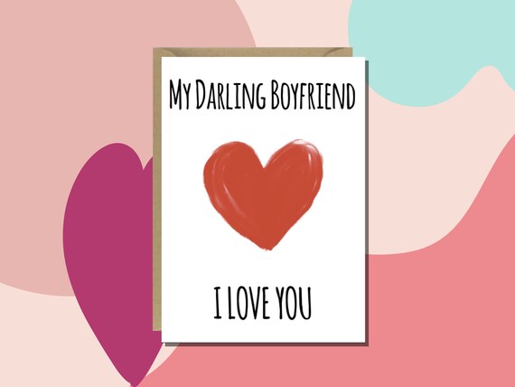 Carte Anniversaire De Mon Petit Ami I Love You Carte Carte Etsy Canada