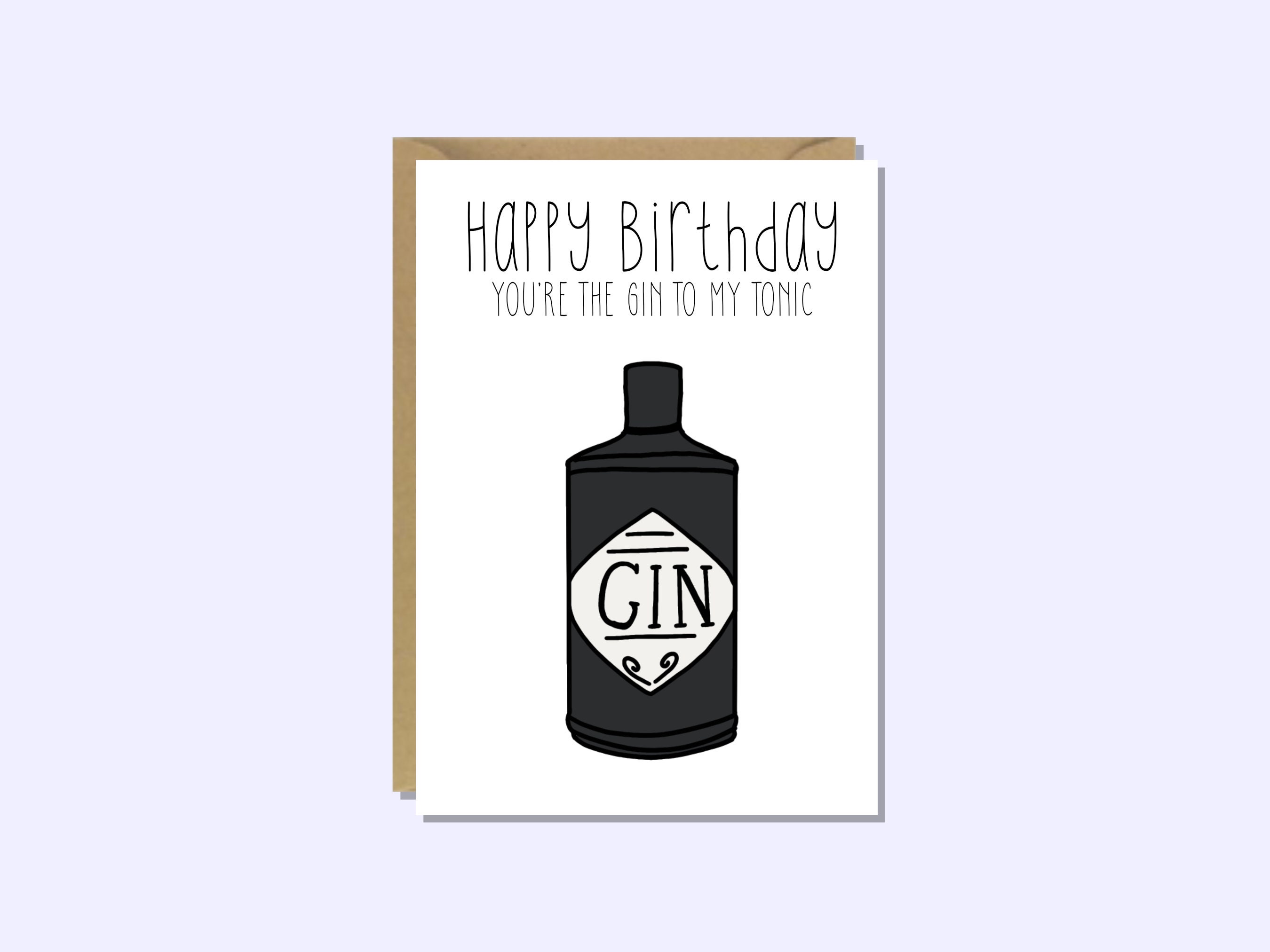 Gin Geburtstagskarte Du bist der Gin To My Tonic Card | Etsy