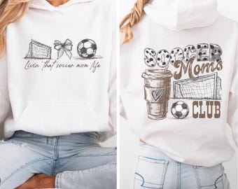 T-shirt, sweat-shirt ou sweat à capuche « Vivre la vie de maman footballeuse », T-shirts pour mamans footballeuses