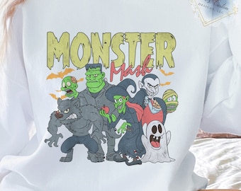 Monster Mash Fun Halloween Inspired Sweatshirt for Her and Him- Fall and Halloween Sweaters