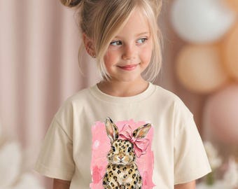 Leopard Bunny Tee-Toddler Youth and Adults Easter Themed Tshirt