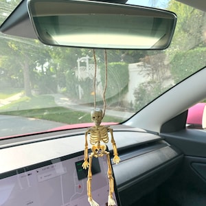 Skeleton rear view mirror hanging Halloween car decorations