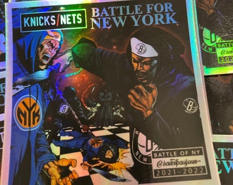 Battle for New York Wu Tang GZA Knicks Nets Mashup sticker