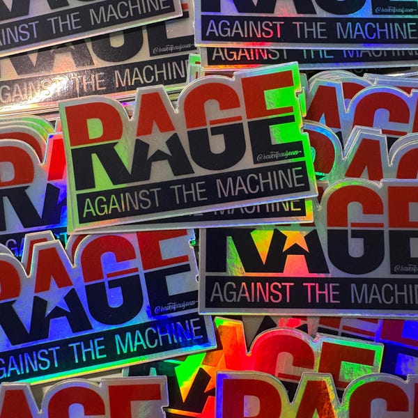 Rage Against the Machine X ‘92 Dream Team mashup holographic sticker NEW!