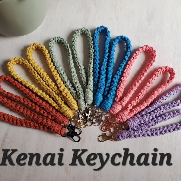 Kenai Keychain | Crochet Keychain Wristlet | Boho Keychain | Yarn Key Ring | Key Fob | Keychain Accessory