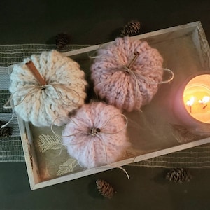 Pink Pumpkin Decoration, Autumn table decorations,glam fall decor pumpkins, super plush crochet pumpkin, glam dining table decorations