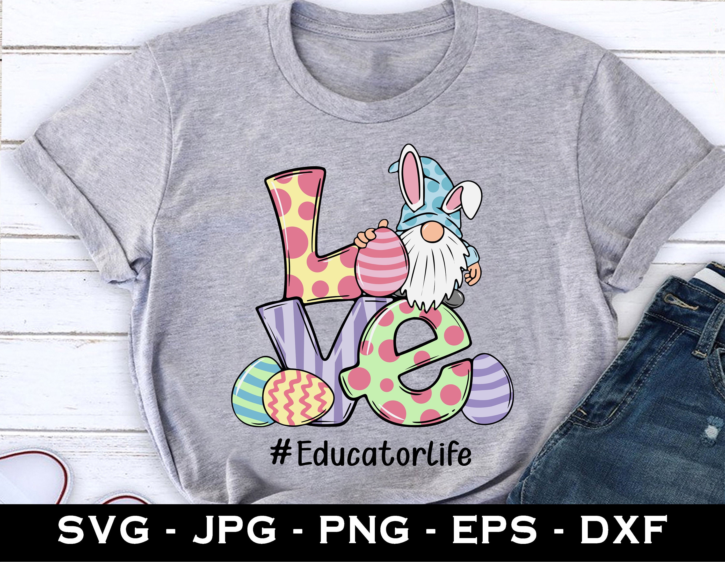 Download Love Gnome Easter Educator Life Teacher Gnome Svg Teacher | Etsy