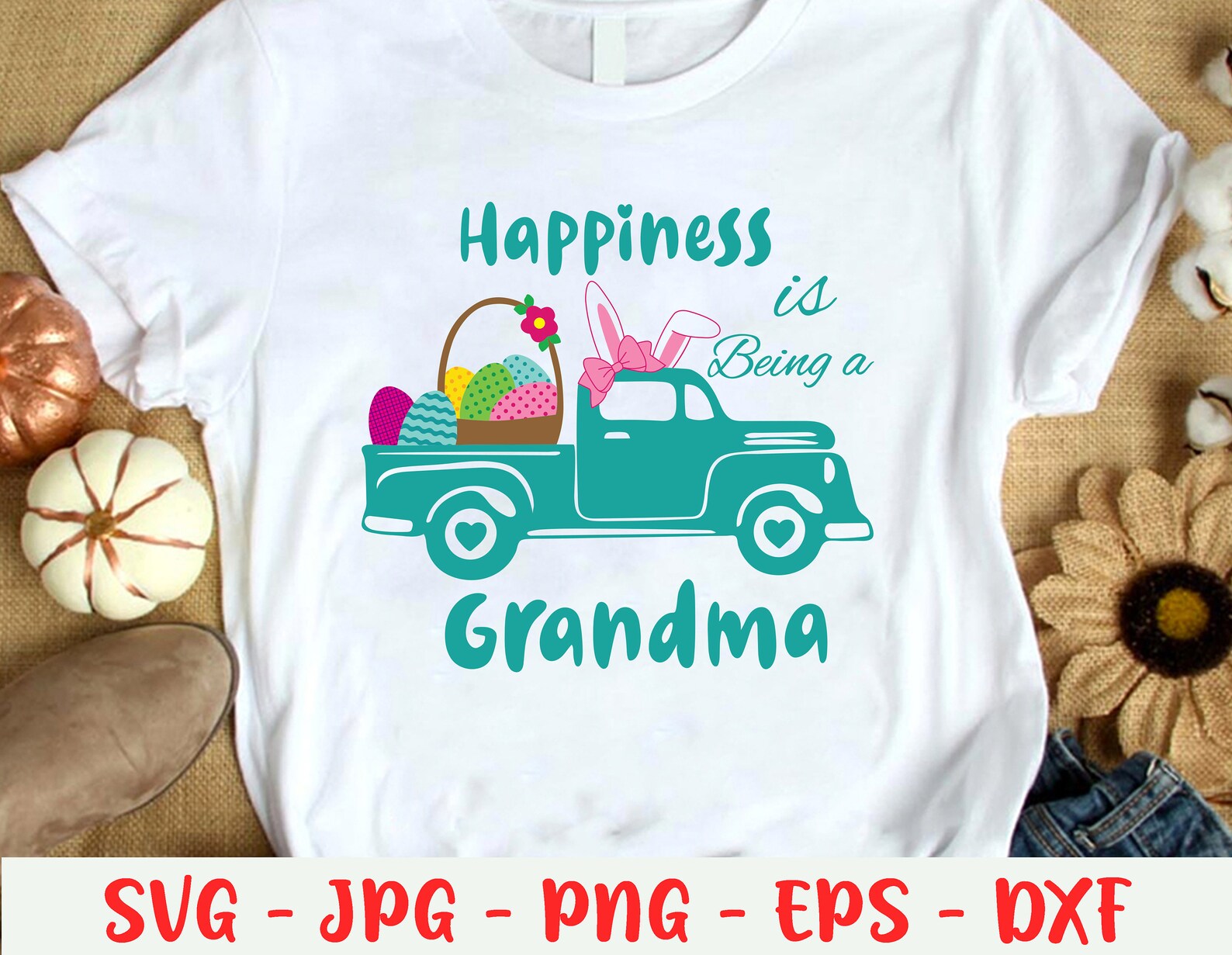 Happiness Is Being A Grandma Easter Svg Grandma Svg Truck | Etsy